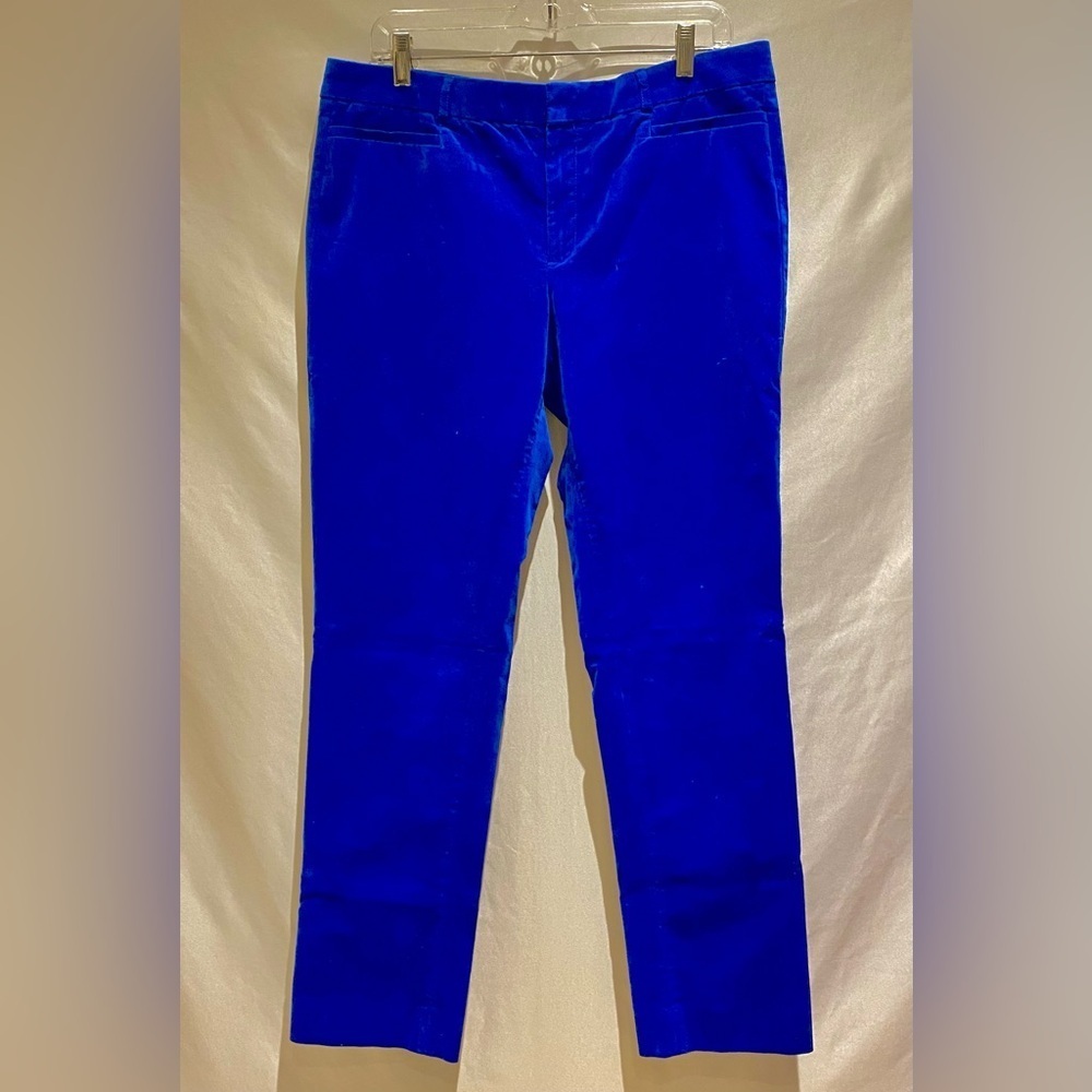 Banana Republic Sloan Fit Blue Velvet Pants, size 12L - Picture 3 of 9